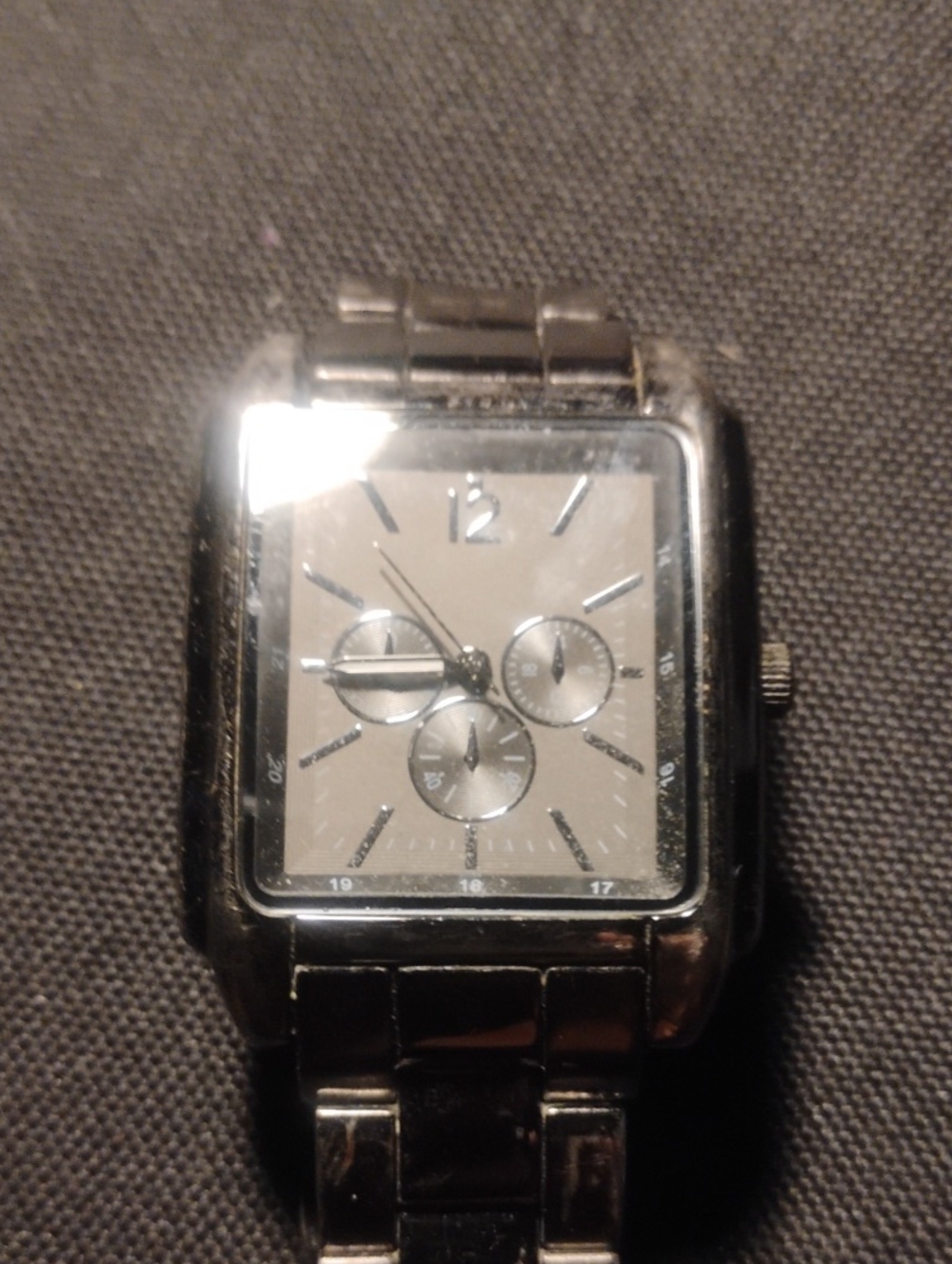 Kenneth Cole Stainless Steel Square Silver Watch - Classic Design